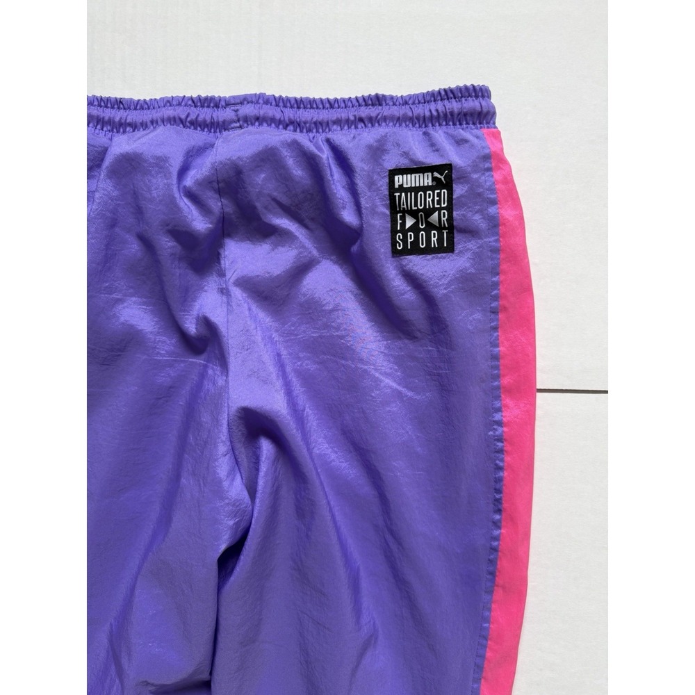 Puma Tailored For Sport Track Pants Nylon Neon Pink Purple Joggers Medium Womens - Picture 7 of 7